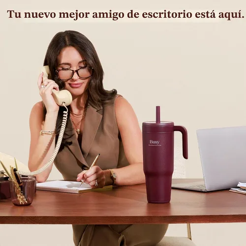 Vista 2 de REDUCE Chiller - Vaso térmico aislado al vacío de 40 onzas con pajita de silicona a prueba de derrames, tapa de Tritán sostenible con marcadores