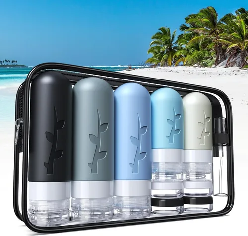 Vista 2 de Aeomni Juego de 19 botellas de viaje - Opciones de color, Gris, Botella de viaje