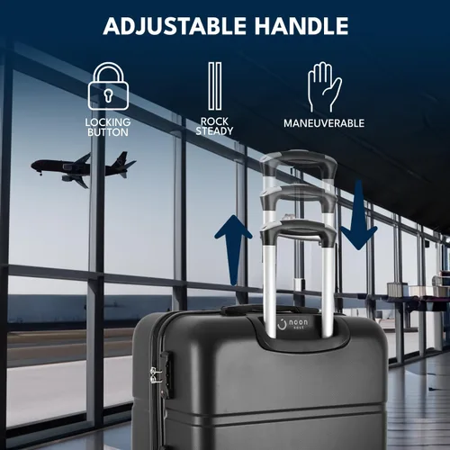 Vista 4 de SAS Travel Juego de 3 maletas con ruedas, artículos esenciales de viaje, ruedas giratorias, cerradura, estuche rígido, con equipaje de mano y maleta