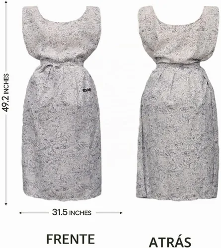 Vista 5 de IRODA Delantal impermeable para mujer, diseño floral elegante, tela 100% impermeable, ajuste ajustable, suave y ligero