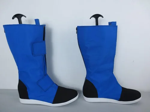 Vista 5 de YuanCos Anime Manga Son Goku Kakarot Mono Boy Azul Largo Cosplay Zapatos Botas