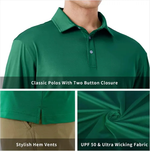Vista 46 de NAVISKIN Camisas polo de manga larga para hombre, camisas de golf con cuello UPF 50 SPF para hombre, secado rápido, absorbe la humedad