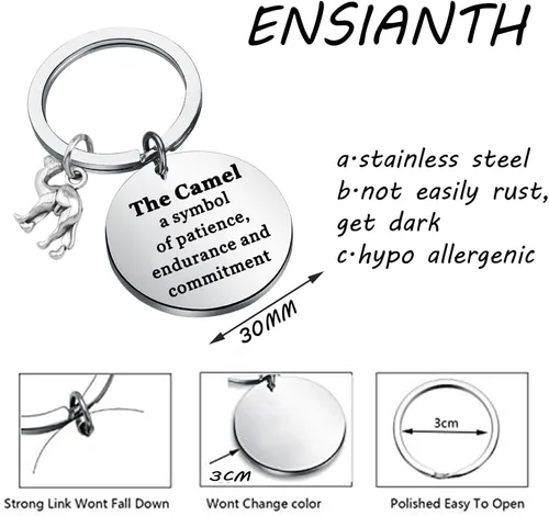 Vista 2 de ENSIANTH Llavero de camello, regalo inspirador para amantes del camello, regalo para amantes de los animales del desierto, regalo para dueños de cam