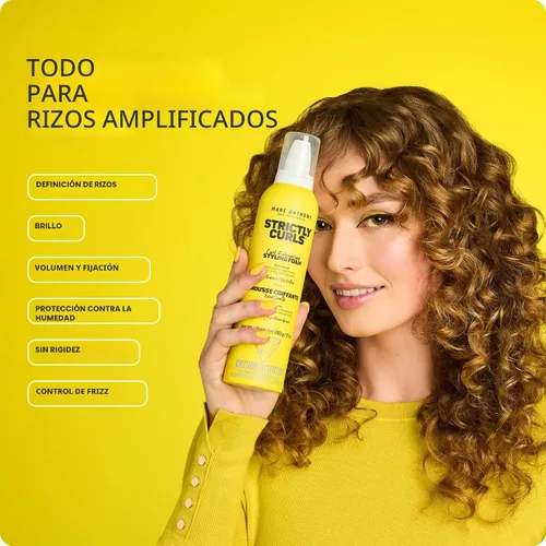 Vista 2 de Marc Anthony Espuma de peinado que mejora el rizo, sujeción extra, rizos estrictamente rizados - Vitamina E y proteínas de seda transforman