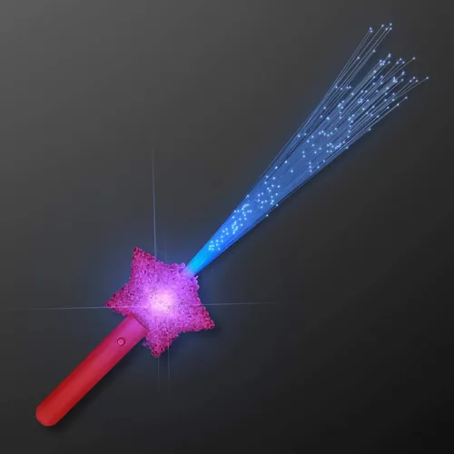Vista 5 de Juego de 4 varitas iluminadas de fibra óptica de estrella surtidas