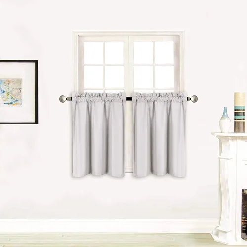 Vista 18 de Better Home Style - Cortina aislante para ventana, 2 paneles, 100% opaca, paneles cortos para cocina, baño o cualquier ventana pequeña