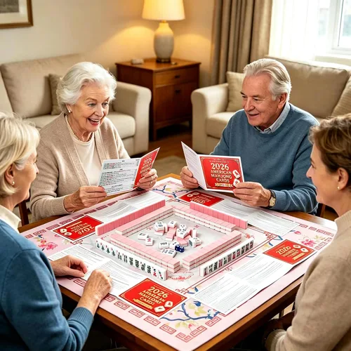 Vista 2 de Mahjong Cards 2026-Paquete de 4 tarjetas Mahjong americanas