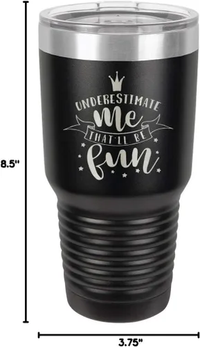 Vista 10 de Taza de viaje de acero con recubrimiento de polvo grabado por láser con grabado de 30 oz, sin BPA, para mantener tu bebida fría o caliente, idea
