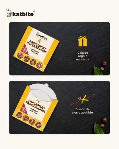 Vista 6 de Katbite - Rondas de papel pergamino de servicio pesado de 4 pulgadas, 200 piezas de rondas de papel pergamino para masas, uso para hornear pequeños