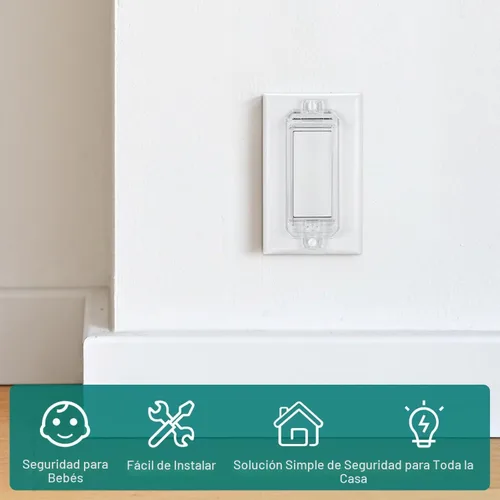 Vista 6 de CLYMENE Paquete de 2 fundas protectoras para interruptor de luz, cubierta de interruptor de pared a prueba de niños que evita que las luces