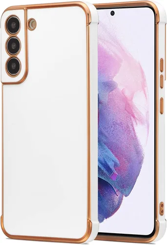 Vista 11 de RALEAVO para Samsung Galaxy S21 5G Funda de teléfono con borde chapado de lujo, cubierta delgada ligera brillante con brillo, cubierta protectora