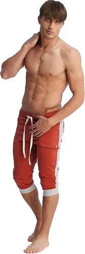 Vista 11 de 4-rth Pantalón deportivo de yoga con puños para hombre, tejido de rizo francés modal, hecho en Estados Unidos, ajuste elástico, estilo europeo