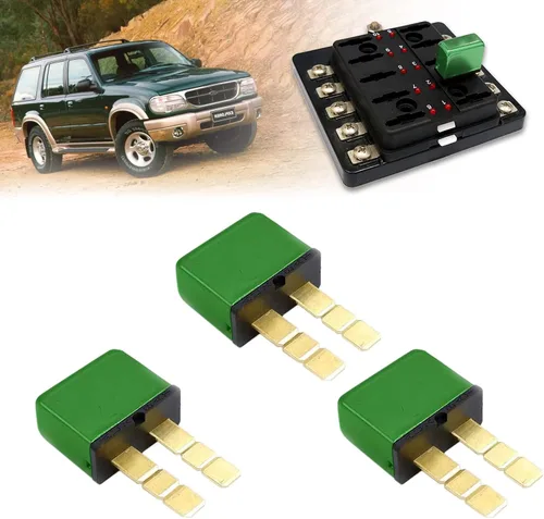 Vista 6 de Disyuntor automotriz T1 reinicio térmico, montaje enchufable con función de cierre, conexión de terminal tipo cuchilla ATC ATO (5 piezas)