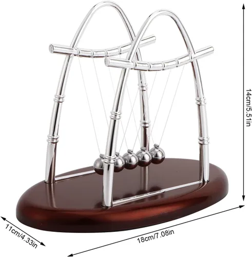 Vista 2 de Newton Cradle Balance Steel Balls Physics Science Pendulum Ornaments Toy Desk, Balls Science Toy, Physics for Adults with Learning Easy, Tribute for