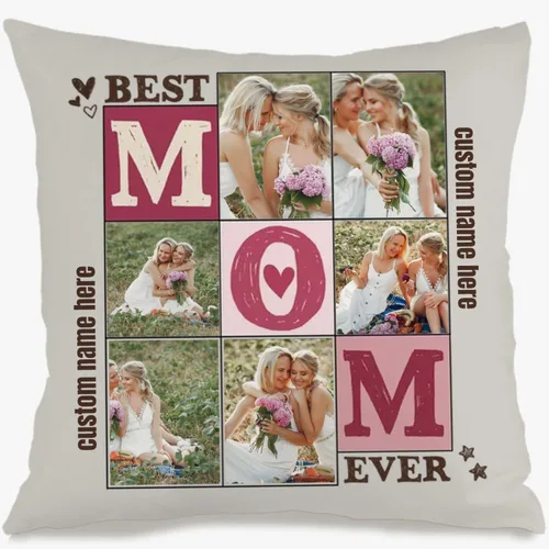 Vista 10 de Personalized Birthday Photo Pillow Case Using one Central Picture with Custom Text Creating a Festive Cushion That Also Holds Gift Meaning