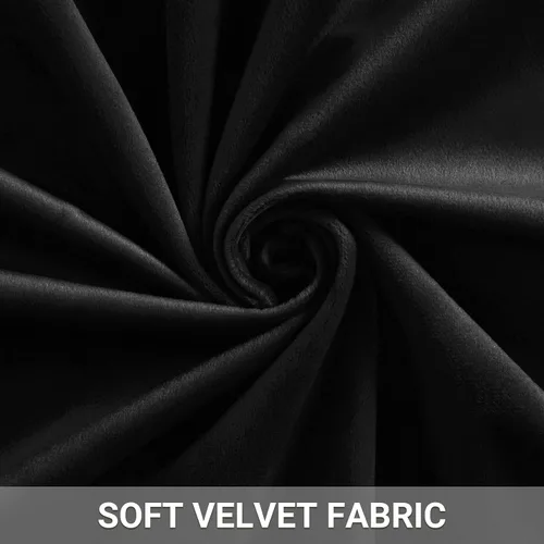 Vista 3 de Dreaming Casa Cortinas de Terciopelo Negro Oscurecedoras para Sala de Estar con Aislamiento Térmico Bolsillo para Varilla Pestaña Trasera Cortina