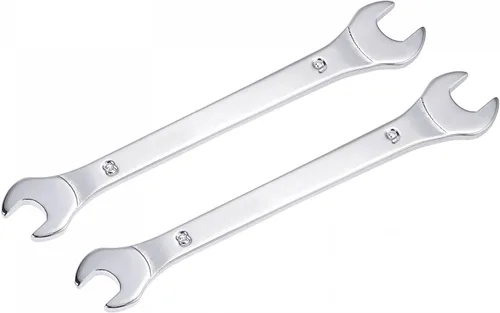 Vista 13 de uxcell Llave fina de extremo abierto, espejo métrico de 0.236 in x 0.276 in, acero de alto carbono, para mantenimiento doméstico y reparaciones