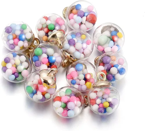 Vista 11 de 10 unids/lote de 0.630 in transparente bola de cristal encantos estrella lentejuelas colgantes para DIY pendientes collar joyería fabricación