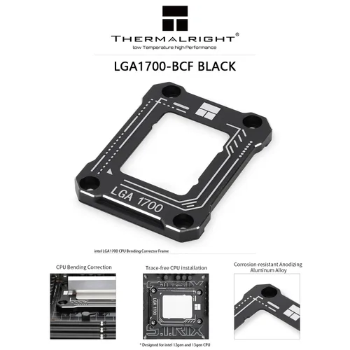 Vista 2 de Thermalright LGA1700-BCF Negro 12/13/14 Generación Intel Anti-Bending Fastener, placa de presión tipo curvado, fijación fija CPU, instalación fija