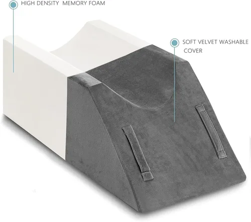 Vista 6 de UBBCARE - Almohada de elevación de pierna para recuperación de cirugía de pierna/rodilla, almohada de espuma viscoelástica con funda lavable