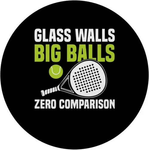 Vista 3 de Glass Walls Big Balls Padel Racquet Paddle PopSockets Adhesive PopGrip