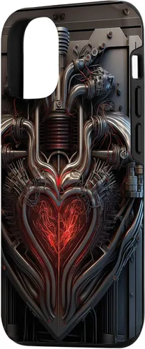 Vista 2 de Funda biomecánica y mecánica con diseño de estilo alienígena para iPhone 14
