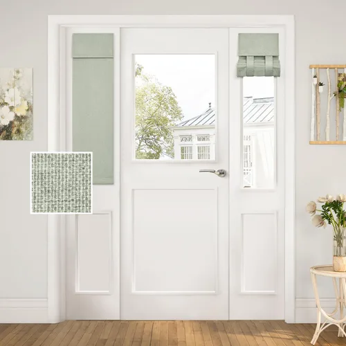 Vista 29 de HOMEIDEAS Cortinas opacas de lino con luz lateral para puerta delantera, cortinas de ventana de puerta lateral, ventana pequeña, decoración moderna