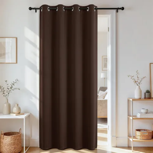 Vista 48 de Joydeco Cortina opaca para puerta de privacidad de 78 pulgadas de largo, cortina de armario con ojales para armario abierto, divisor de habitación