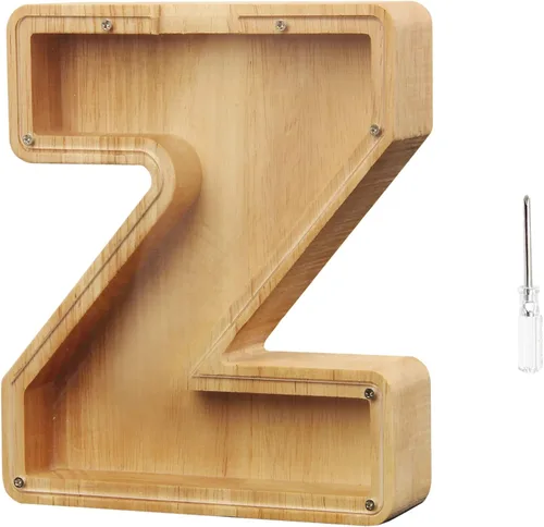 Vista 23 de TAONE Alcancía personalizada para niños, con grabado láser y letras de madera personalizadas