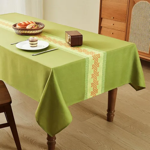 Vista 36 de Mantel rectangular de 55 x 71 pulgadas, lino sintético, sin arrugas e impermeable, mantel rectangular verde aguacate para cocina, comedor, fiesta