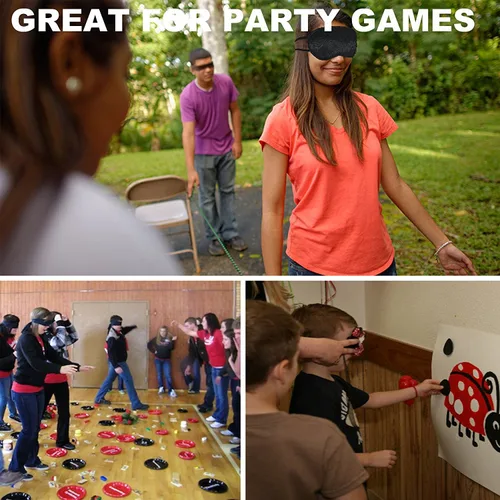 Vista 3 de 100 máscaras de ojos al por mayor con instrucciones de juegos con los ojos vendados, la mejor opción del organizador de actividades grupales