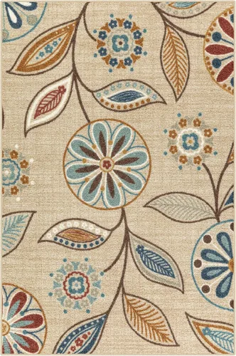 Vista 46 de Maples Rugs Reggie - Alfombra bohemia con estampado floral, 1 pies 8 Gris oscuro
