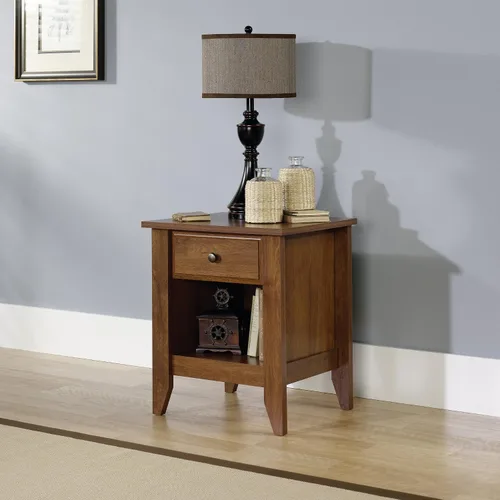 Vista 2 de Mesa de noche Child Craft de Shoal Creek lista para armar, Madera, Oiled Oak
