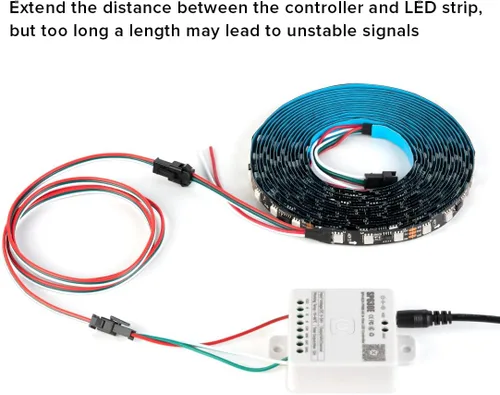 Vista 2 de BTF-LIGHTING 5 piezas/paquete 20 AWG 3 Pin JST SM macho hembra enchufe LED conector 1.64 pies/0.5m cable de extensión para WS2812B WS2811 WS2814