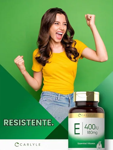 Vista 6 de Carlyle Vitamina E 400 UI Cápsulas Softgel 300 unidades Dl-Alpha Tocoferyl Suplemento sin OMG y sin gluten