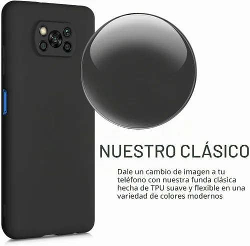 Vista 3 de kwmobile Funda compatible con Xiaomi Poco X3 NFC/Poco X3 Pro - Funda protectora de silicona TPU suave y delgada - Negro mate