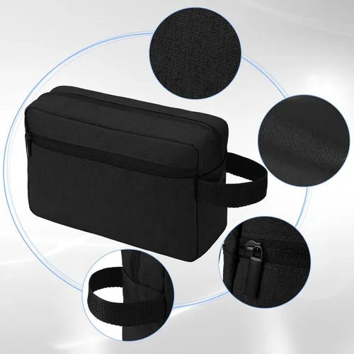 Vista 2 de Paterr Neceser de Viaje de 16 Piezas para Mujeres y Hombres, Grande, Resistente al Agua, Bolsa de Afeitar Colgante, Bolsa Cosmética con Asa y Negro