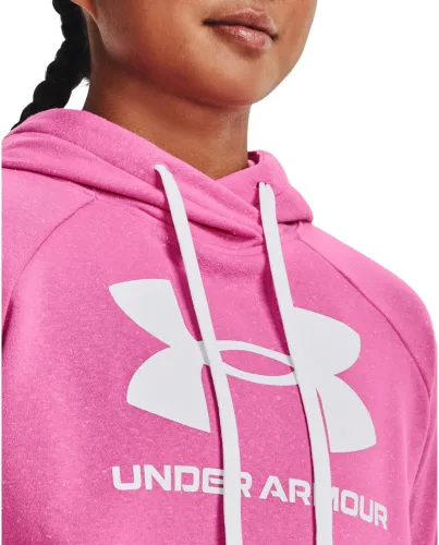 Vista 6 de Under Armour Rival - Sudadera con capucha para mujer, de vellón y con logotipo