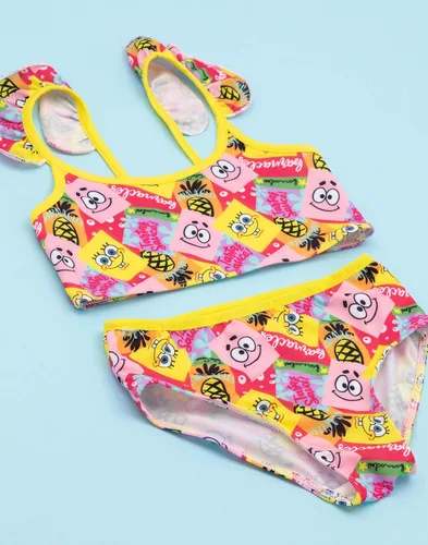 Vista 2 de SpongeBob SquarePants Bikini Niñas Niños Amarillo 2 Piezas Bañador