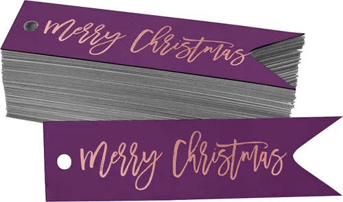 Vista 7 de Etiquetas colgantes con texto en inglés «Merry Christmas» para botellas de papel de aluminio, paquete de 50 unidades Aqua Blue