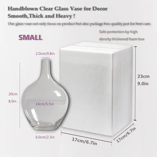 Vista 4 de Jarrón transparente para flores, florero de cristal para decoración del hogar, centros de mesa de cristal transparente para mesas, decoración
