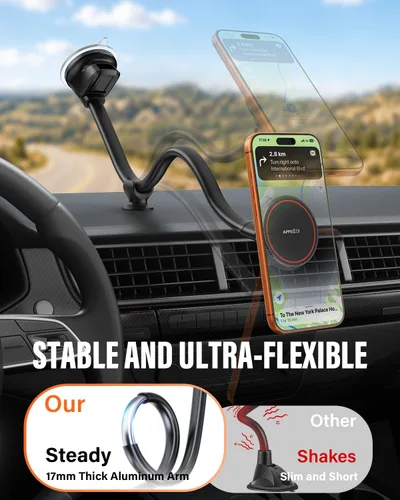 Vista 6 de APPS2Car Soporte de teléfono celular para MagSafe, soporte de teléfono para Negro