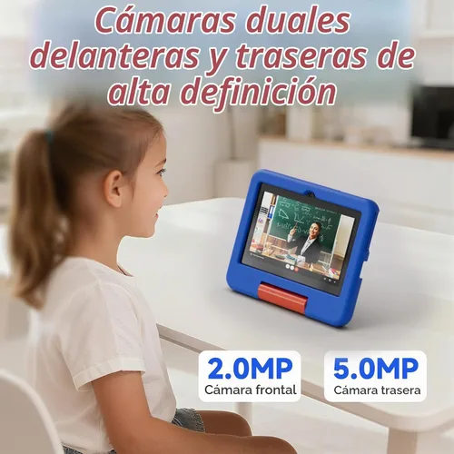 Vista 6 de Tablet para niños, tableta Android de 7 pulgadas para niños, 4GB RAM 32GB ROM expandible hasta 1TB, tabletas para niños pequeños con control
