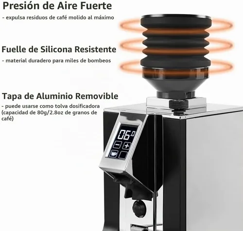 Vista 4 de Molinillo de café Tolva de dosis única para Eureka Mignon Grinder 2 en 1 Función Molinillo de café Accesorios Tolva Presión Mano de Silicona Fuelle