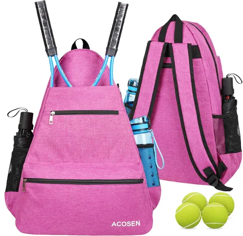Vista 9 de ACOSEN Bolsa de Tenis Mochila de Tenis - Bolsas de Tenis Grandes para Mujeres y Hombres para Sostener Raqueta de Tenis, Palas de Pickleball, Raqueta