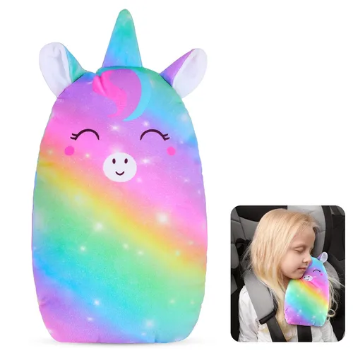 Vista 9 de FIODAY Fundas de cinturón de seguridad de automóvil para niños, almohada de cinturón de seguridad de unicornio, cojín suave para cinturón