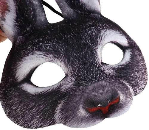Vista 3 de Himine Máscara de conejo de media cara de EVA para fiesta de carnaval de Halloween