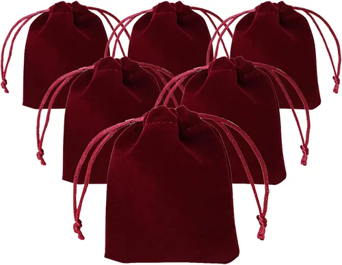 Vista 12 de TopTie 50 bolsas de terciopelo, 2.8 x 3.6 pulgadas, bolsas con cordones para manualidades, bolsas de joyería para bodas, fiestas y festivales