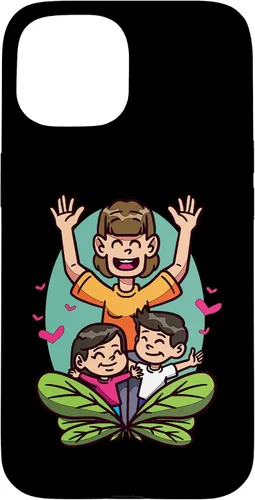 Vista 6 de iPhone 16 Cartoon Children Playing Design For Kids And Family Case