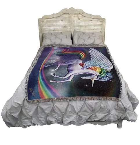 Vista 12 de Pure Country Weavers Rose Khan - Manta con diseño de dragón del tiempo de amatista tejida de algodón, hecha en los Estados Unidos (72 x 54 pulgadas)
